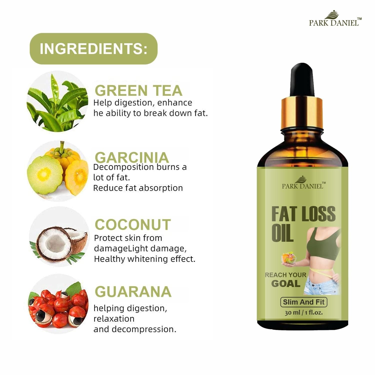 Park Daniel Fat Burner Oil - A belly fat reduce oil/ weight loss massage oil/ fat burner oil for women/ slimming oil Combo Pack Of 3, 30ml (90ml)